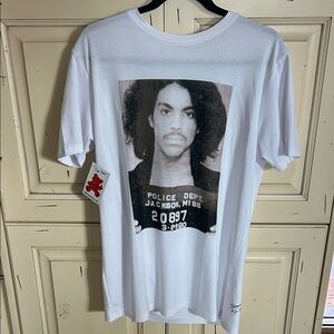 TNWT Suga Bearz Prince Mugshot T-Shirt - White - size M